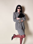 Blazer vintage Yves Saint Laurent a righe verticali panna e nero