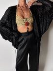 Giacca vintage Valeria Ferri in velluto di seta dévoré nero e lurex