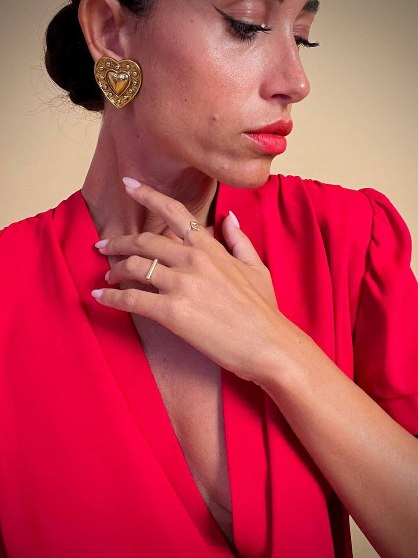 Clip dorate a forma di cuore “Yves Saint Laurent”