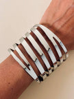 Manchette in metallo scavato argento “Thierry Mugler”