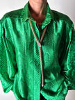 Collana/cintura gioiello vintage a forma di serpente in maglia metallica dorata con strass