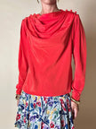 Blusa rossa con scollo drappeggiato “Yves Saint Laurent”