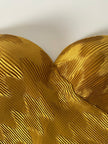 Bustier vintage La Perla in raso micro plissé ocra con scollo a cuore