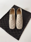 Mocassins Gucci vintage en daim avec motif monogramme GG