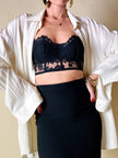Top in pizzo e raso nero “La Perla”