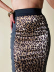 Longuette leopardata con riporti in tela grigia “D&G”
