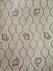 Borsa Christian Dior in tessuto jacquard logato beige con dettagli in pelle cuoio