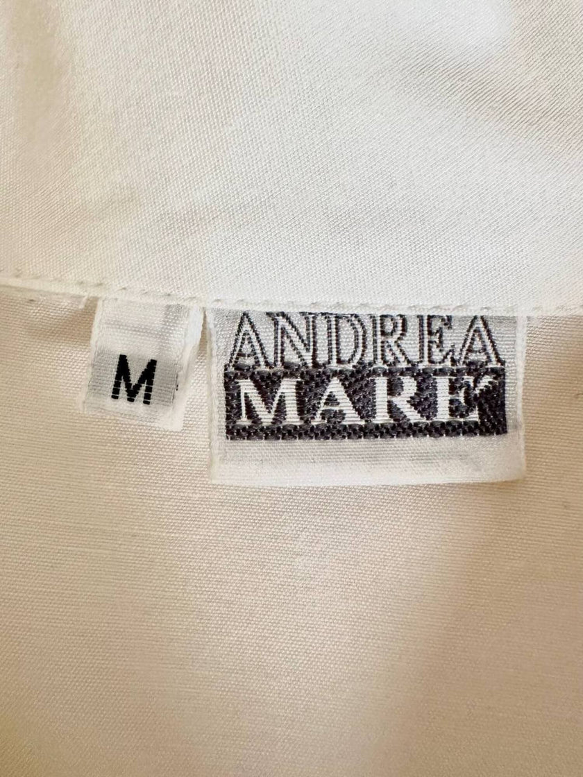 Camicia bianca Andrea Mare vintage in cotone con maxi tasche e bottoni in madreperla