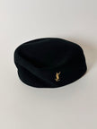 Cappello vintage Benetton modelllo Pillbox in lana nera nuovo con cartellino