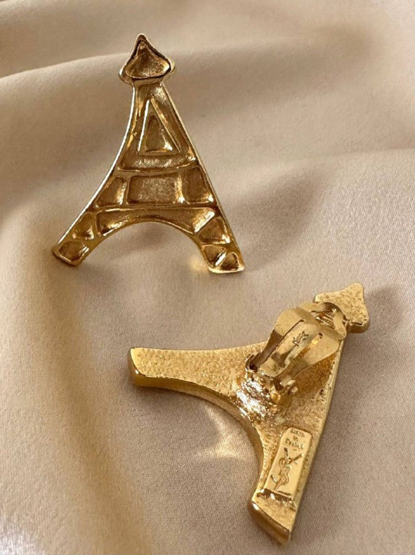Clip dorate a forma di Torre Eiffel “Yves Saint Laurent”