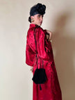 Hexagonaler Bandolier aus schwarzem Veloursleder mit „Yves Saint Laurent“ Couture-Quaste