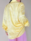 Camicia oversize in seta Jacquard giallo pastello “È Seta”