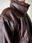 Bomber vintage stile aviator in pelle marrone Stenley