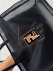 Borsa vintage Fendi in rete mesh nera con maxi logo FF