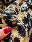 Chemisier vintage leopardato in tessuto micro plissé Henriette