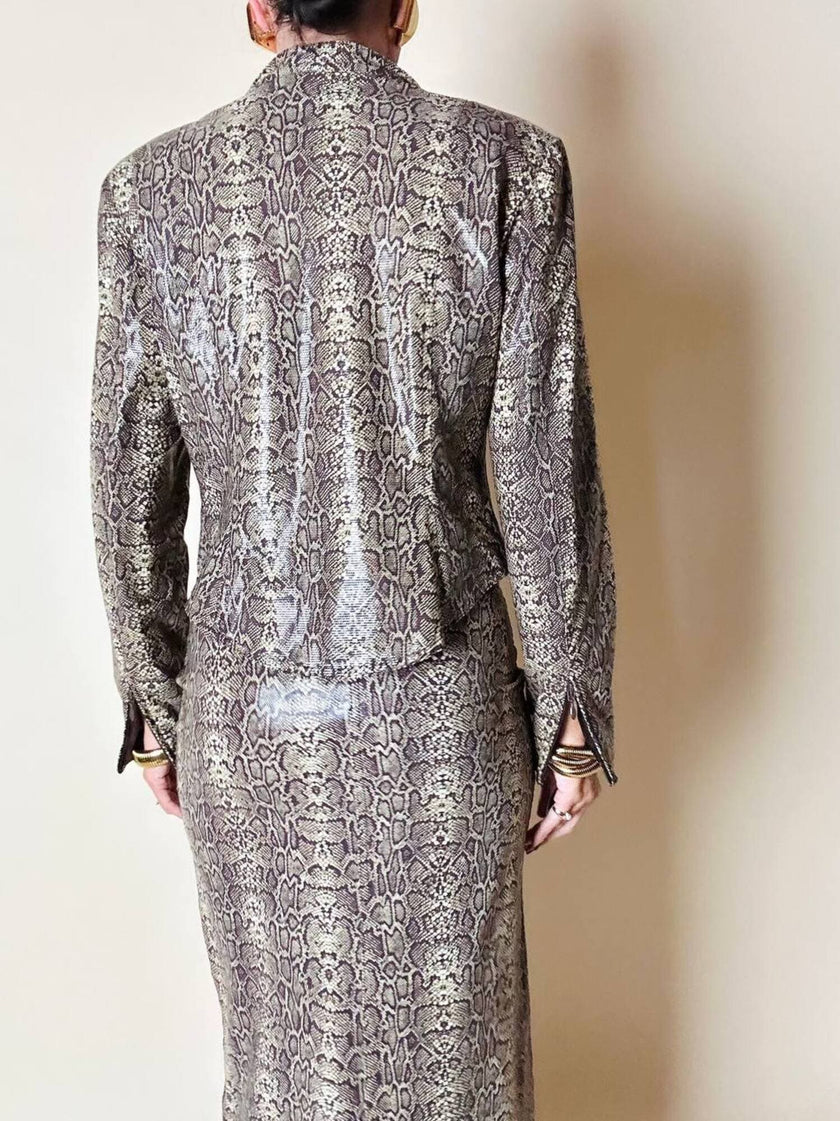 Ensemble Yvan & Marzia in tessuto stretch fantasia pitone
