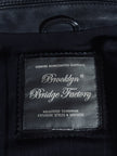 Giacca Biker vintage in pelle nera Brooklyn Bridge Factory