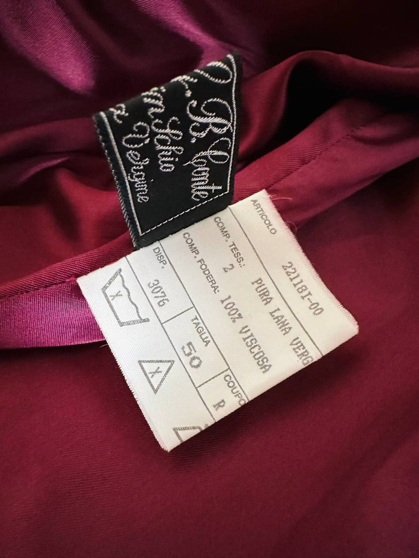 Cappotto Doppiopetto Vintage Arpa in Lana Borgogna – Lanificio G.B. Conte