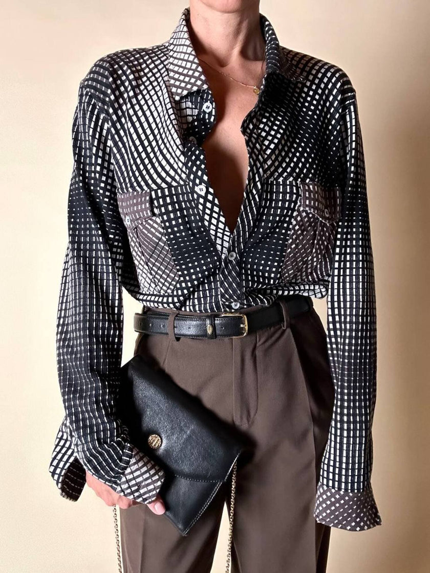 Borsa vintage Guy Laroche Paris in pelle nera