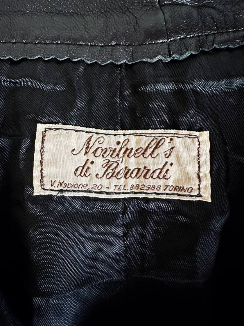 Longuette a vita alta in pelle nera “Novilpel’s”