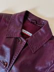 Giaccone svasato in pelle bordeaux “Allegra”