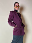 Blazer doppiopetto in rasato di lana gessato color burgundy “Gianni Versace”