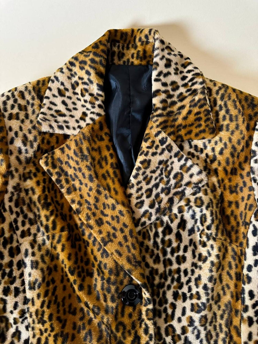 Cappotto leopardato in eco cavallino