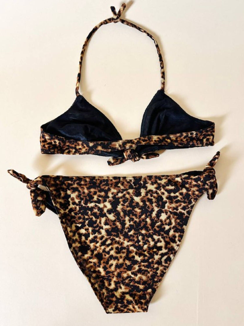 Bikini leopardato in rete elastica “Paola Frani”