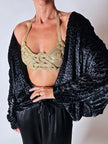Giacca vintage Valeria Ferri in velluto di seta dévoré nero e lurex