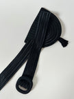 Cintura vintage in passamaneria sautache nera con nappa couture