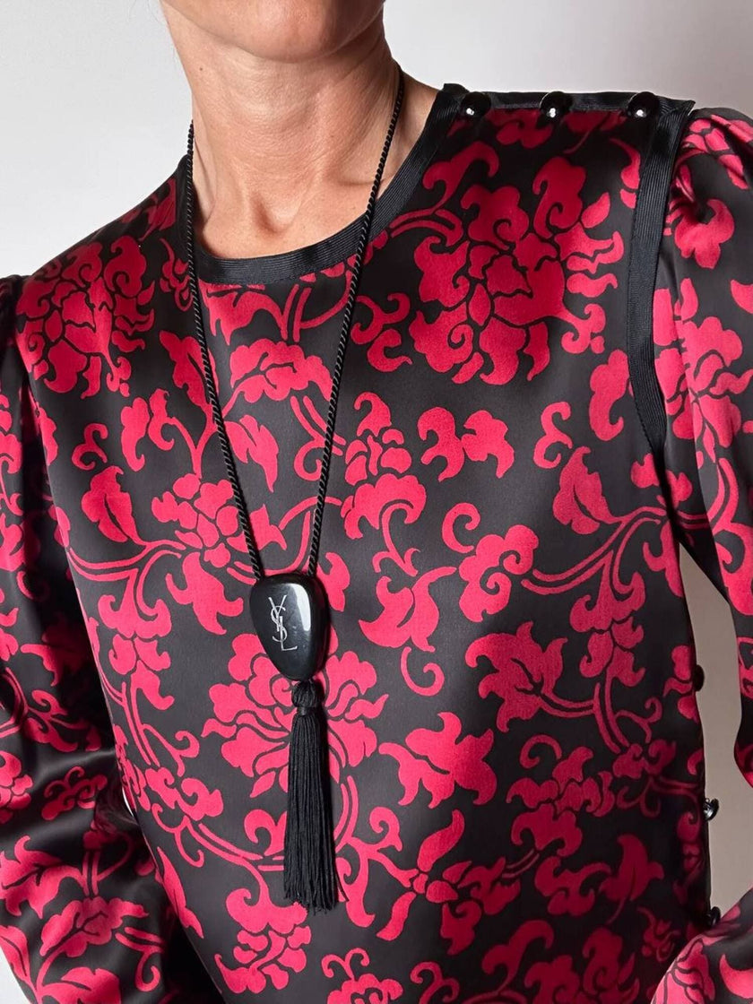 Collana vintage Yves Saint Laurent con pendente nappa couture – gioiello diffusore di aroma