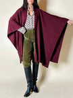 Mantella in maglia bordeaux a punto stoffa Pierre Cardin