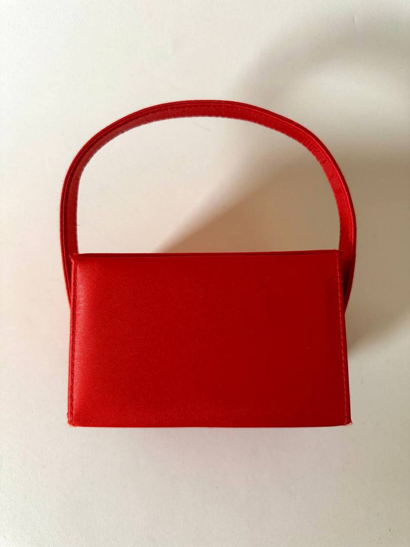 Mini bag in raso rosso “Versace Profumi”