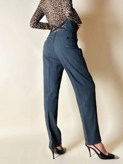 Pantalone a sigaretta con panciotto grigio antracite “D&G”