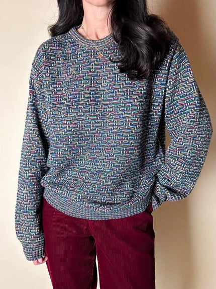 Maglione vintage Missoni Sport con motivo geometrico multicolore