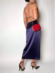 Borsa vintage Sgargi forma ottagonale in lizard rossa con tracolla in catena