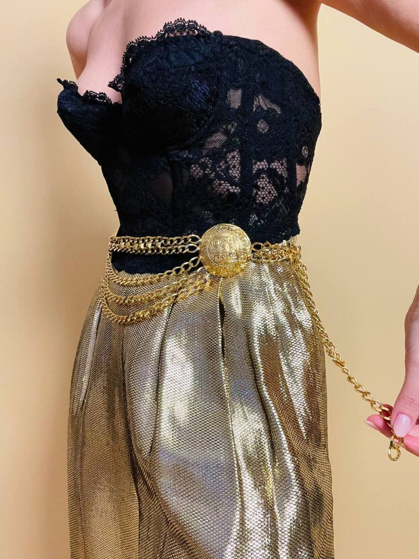 Bustier nero in pizzo macramè “La Perla”