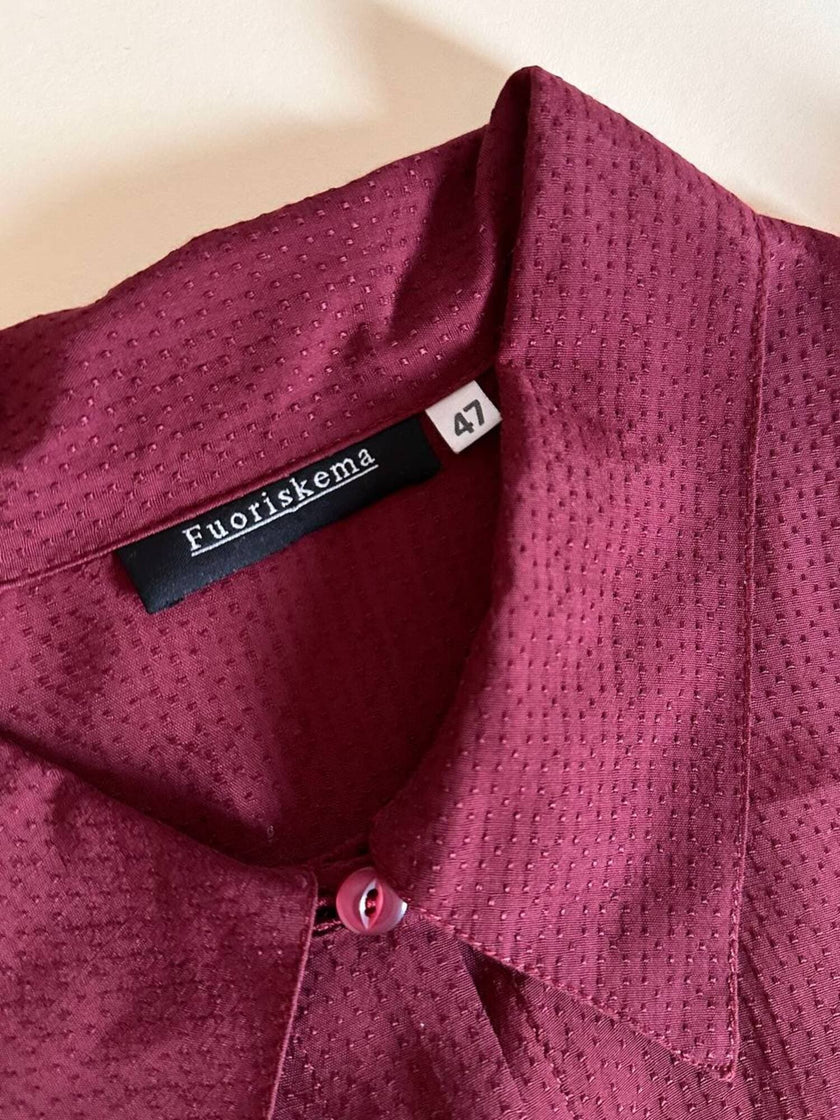 Camicia oversize Fuoriskema in viscosa jacquard color vinaccia
