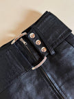 Minigonna in pelle con zip laterale e maxi cintura in coordinato “La Loggia”