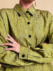 Camicia in tessuto Jaquard moiré verde acido “Marlène Laurent”