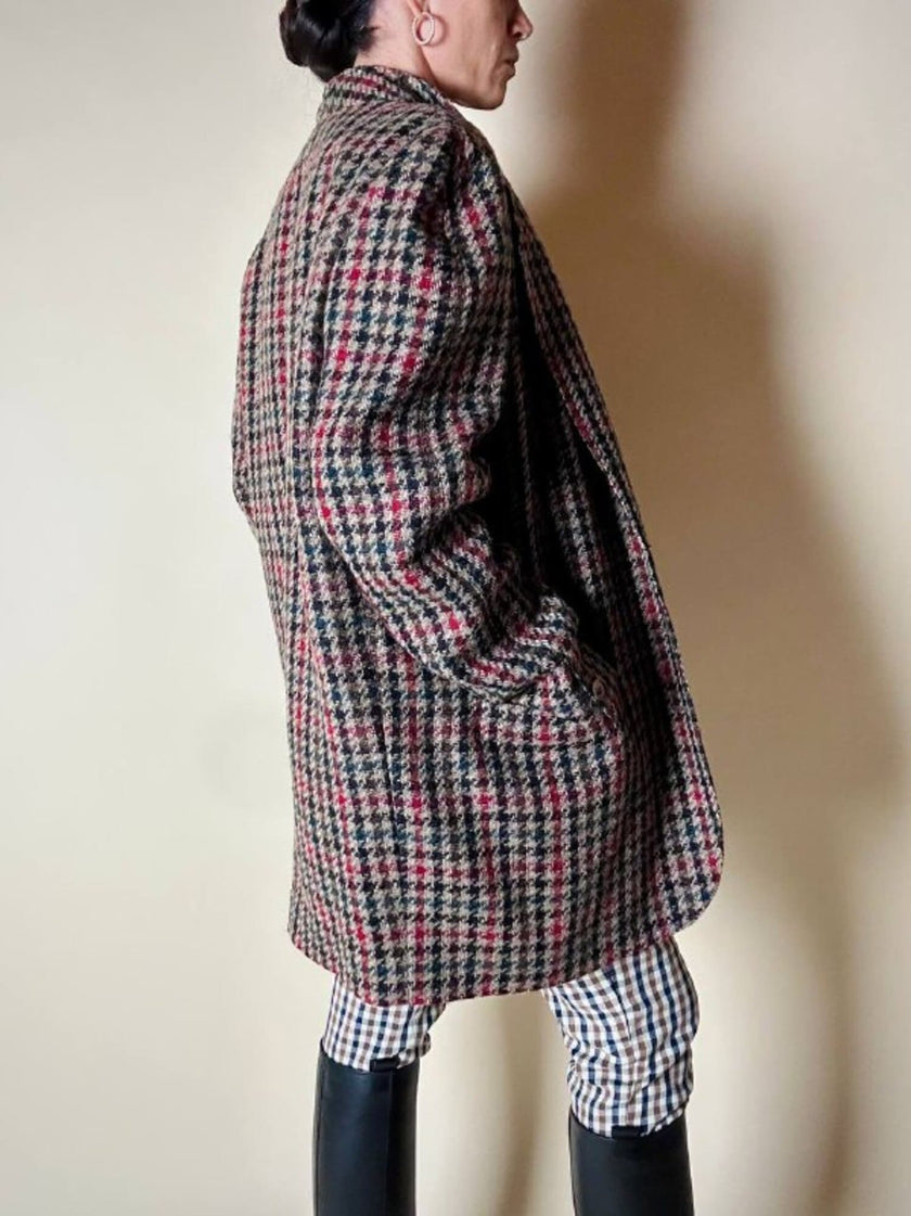 Les Copains houndstooth wool blazer