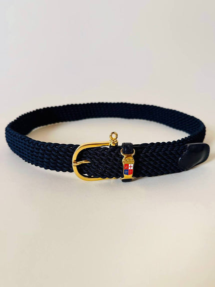 Cintura intrecciata blu navy con stemma delle Repubbliche Marinare