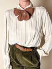 Papillon con grande fiocco in seta color cannella Bogart
