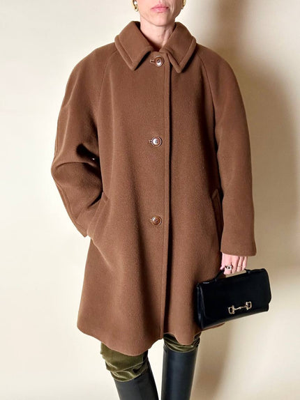Cappottino in pregiata lana color cammello scuro Belinda Brown