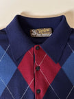 Pullover vintage fantasia Argyle blu notte avio e borgogna Verlana By Jon Smedley