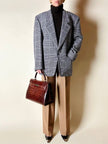 Blazer vintage Gianni Versace in lana jacquard fantasia principe di Galles