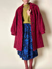 Gonna a ruota Yves Saint Laurent Variation in lana blu elettrico con fantasia floreale nera