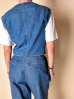 Gilet Valentino Jeans in denim blu slavato con bottoni a chiodo