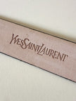 Cintura in pelle nera con fibbia rettangolare dorata “Yves Saint Laurent”