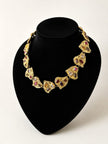 Vintage Yves Saint Laurent Collier mit herzförmigen Elementen und eingefassten, mehrfarbigen Kristallen